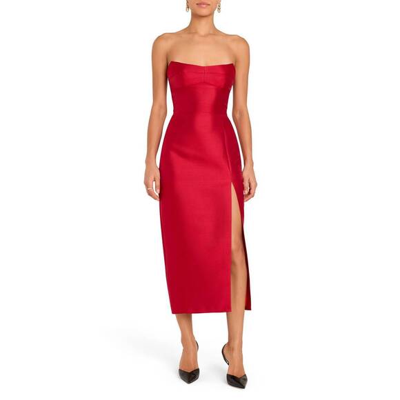 NEW AMANDA UPRICHARD ivy dress in red